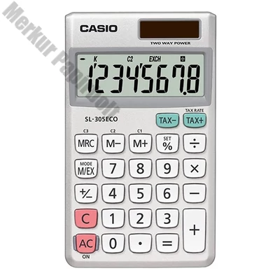 Számológép zseb CASIO SL 305 ECO 8 digit ezüst