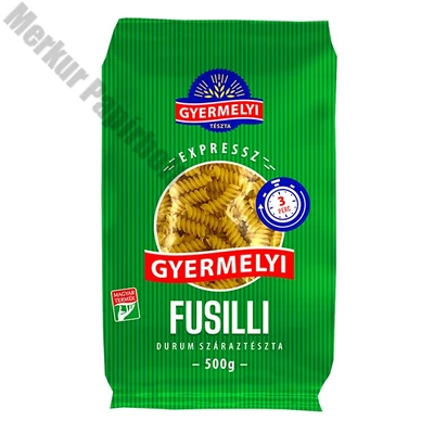 Száraztészta fusilli GYERMELYI Expressz durum 500 g