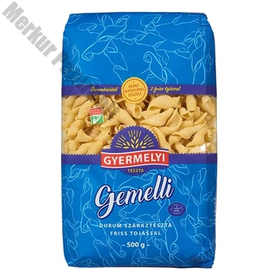 Száraztészta gemelli GYERMELYI 2 tojásos durum 500 g