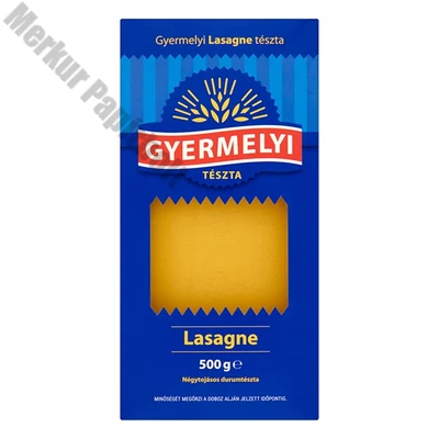 Száraztészta lasagne GYERMELYI durum 4 tojásos 500 g