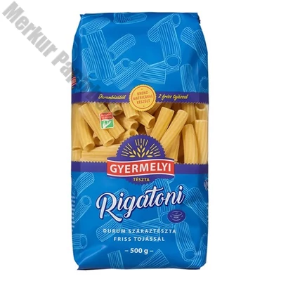 Száraztészta rigatoni GYERMELYI 2 tojásos durum 500 g
