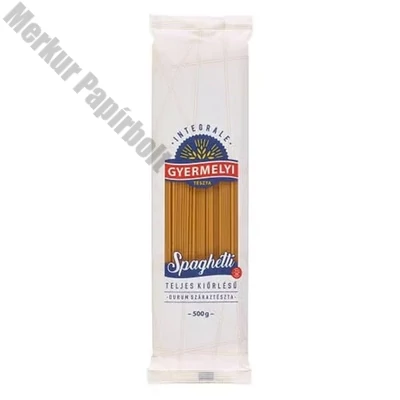 Száraztészta spagetti GYERMELYI teljes kiőrlésű durum 500 g