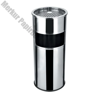 Szemetes hamutartóval tűzálló kültéri fém inox 25x58cm