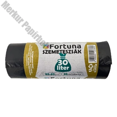 Szemeteszsák FORTUNA 30L fekete 50x60 cm 20 darabos