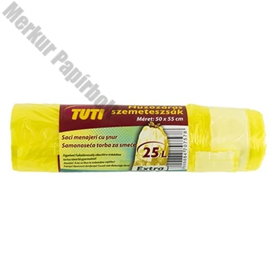 Szemeteszsák TUTI 25L Extra húzófüles 20 darabos