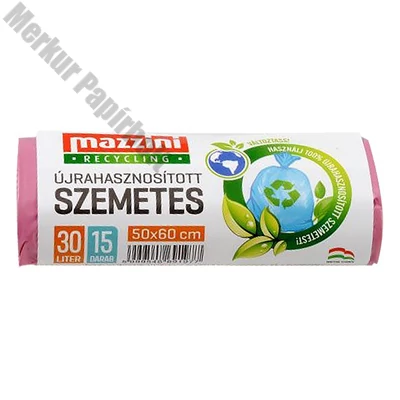 Szemeteszsák MAZZINI 30L újrahasznosított 15 darabos