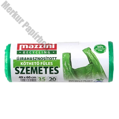 Szemeteszsák újrahasznosított MAZZINI 35L köthető füles 20 darabos