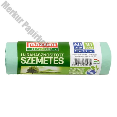 Szemeteszsák MAZZINI 60L újrahasznosított 10 darabos