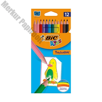 Színes ceruza BIC Kids Tropicolors hatszögletű 12 darabos
