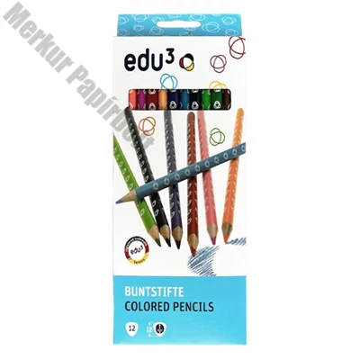 Színes ceruza EDU3 háromszögletű 12 darabos