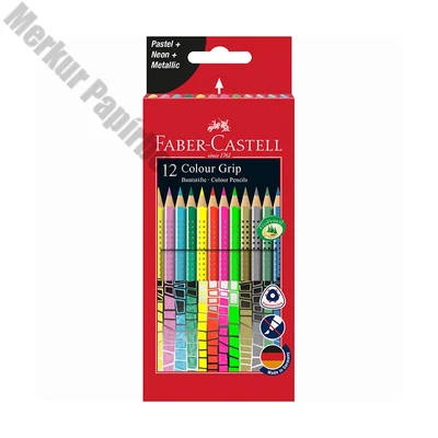 Színes ceruza FABER-CASTELL 2015 Colour Grip háromszögletű 12 darabos