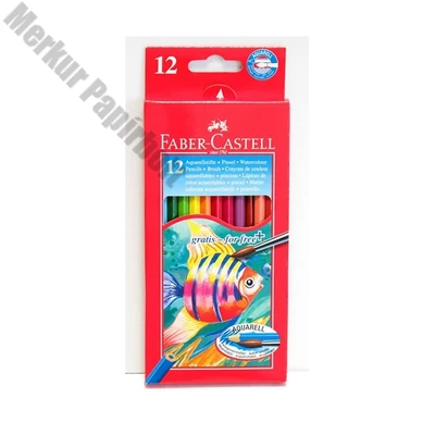 Színes ceruza FABER-CASTELL Aquarell hatszögletű 12 darabos+ecset