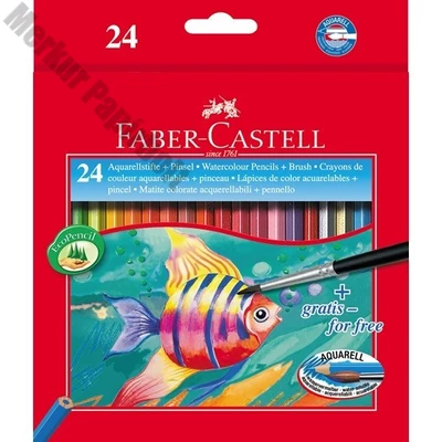 Színes ceruza FABER-CASTELL Aquarell hatszögletű 24 darabos+ecset