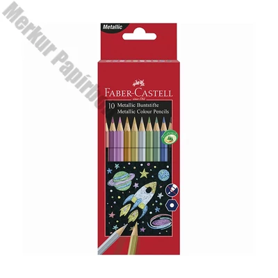 Színes ceruza FABER-CASTELL Hexagonal hatszögletű metál színek 10 darabos