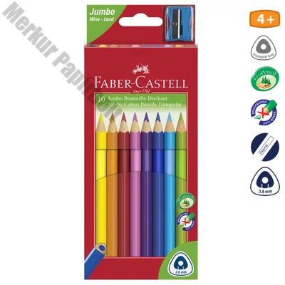 Színes ceruza FABER-CASTELL Junior háromszögletű 10 darabos
