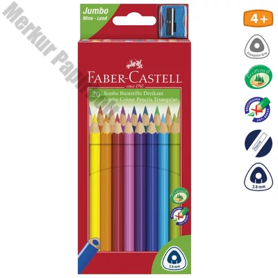 Színes ceruza FABER-CASTELL Junior háromszögletű 20 darabos