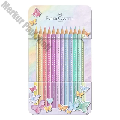 Színes ceruza FABER-CASTELL Sparkle pasztell fém dobozos 12 darabos