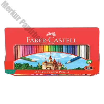 Színes ceruza FABER-CASTELL hatszögletű fémdobozos 36 darabos