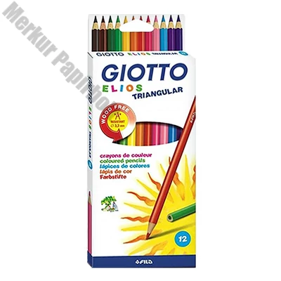 Színes ceruza GIOTTO Elios Wood Free háromszögletű 12 darabos