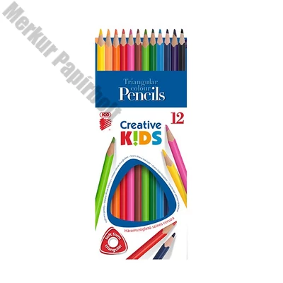 Színes ceruza ICO Creative Kids háromszögletű 12 darabos