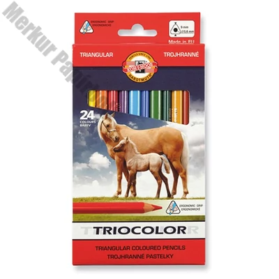 Színes ceruza KOH-I-NOOR 3144 Tricolor háromszögletű vastag lovak 24 darabos