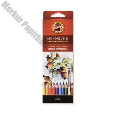 Színes ceruza KOH-I-NOOR 3717 Mondeluz Aquarell hatszögletű 18 darabos