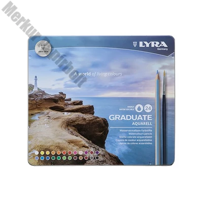 Színes ceruza LYRA Graduate Aquarell hatszögletű fémdoboz 24 darabos