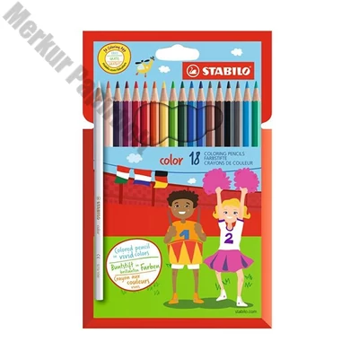 Színes ceruza STABILO Color Swano hatszögletű 18 darabos