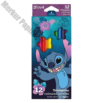 Színes ceruza COOLPACK Lilo és Stitch háromszögletű  12 darabos kék dobozos