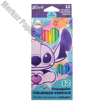 Színes ceruza COOLPACK Lilo és Stitch háromszögletű  12 darabos pasztell dobozos