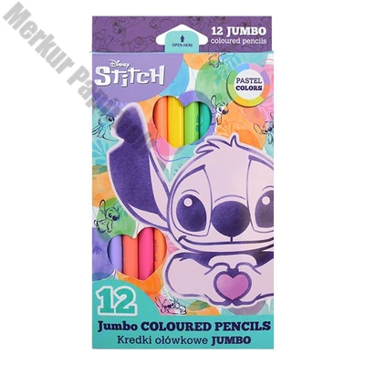 Színes ceruza COOLPACK Lilo és Stitch jumbo háromszögletű  12 darabos pasztell dobozos