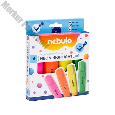 Szövegkiemelő NEBULO neon 4 szín készlet
