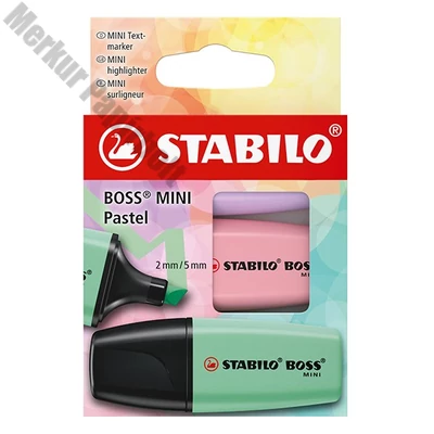 Szövegkiemelő STABILO Boss Mini Pastel 3 darabos