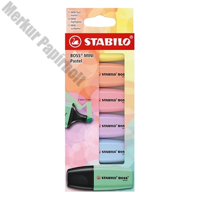 Szövegkiemelő STABILO Boss Mini Pastel 6 darabos