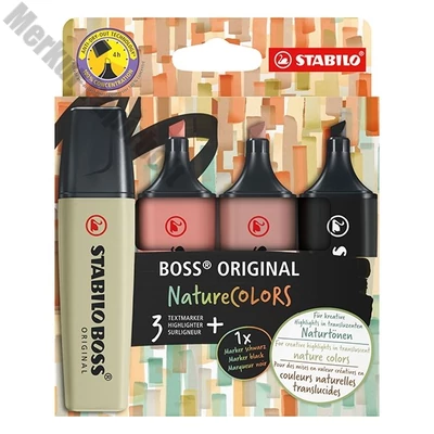 Szövegkiemelő STABILO Boss NatureColors 4 darabos A