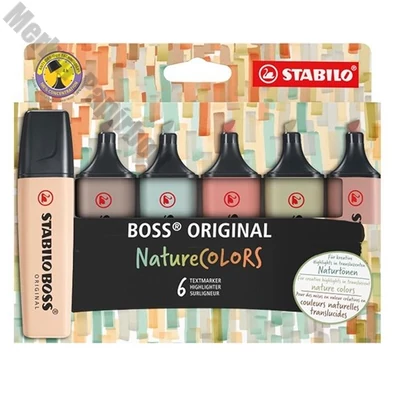 Szövegkiemelő STABILO Boss NatureColors 6+2 darabos