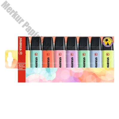 Szövegkiemelő STABILO Boss Original Pastel 1-5mm 8 darabos