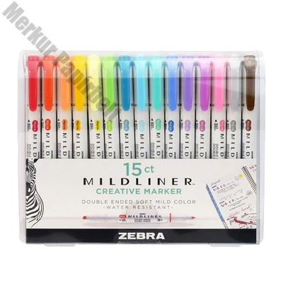 Szövegkiemelő kétvégű ZEBRA Mildliner Cool&Refined, Fluorescent, Warm 1,4-4,0 mm 15 darabos