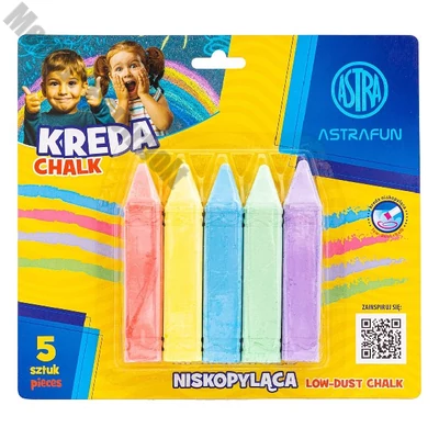 Táblakréta ASTRA FUN jumbo szögletes hegyezett 5 szín/bliszter