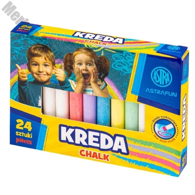 Táblakréta ASTRA FUN kerek 10 színes + 14 fehér
