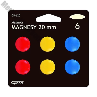 Táblamágnes GRAND 20mm 6 darabos vegyes színű