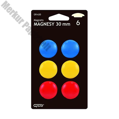 Táblamágnes GRAND 30mm 6 darabos vegyes színű