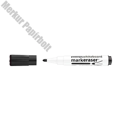 Táblamarker ICO Markeraser mágneses kupakkal törlővel fekete 1-3mm