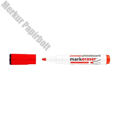 Táblamarker ICO Markeraser mágneses kupakkal törlővel piros 1-3mm