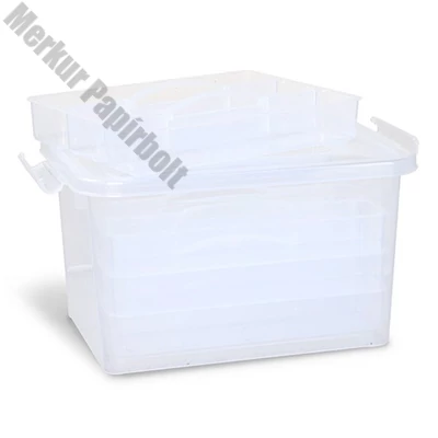 Tárolódoboz PRIMO 25,5x17x14,5 cm műanyag 4 db elválasztó tálcával
