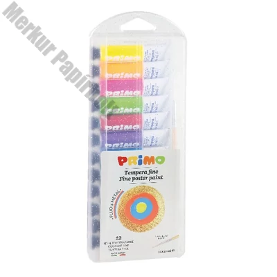 Tempera PRIMO 12 ml 4 neon + 8 metál 12 szín/készlet