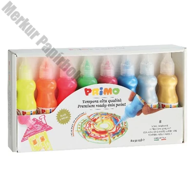 Tempera PRIMO 50 ml 4 neon + 4 metál 8 darabos