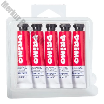 Tempera PRIMO piros 12 ml 5 darabos