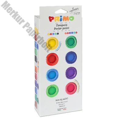 Tempera PRIMO tégelyes 25 ml 12 szín/készlet