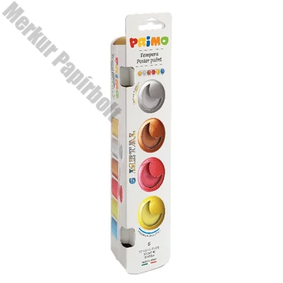 Tempera PRIMO tégelyes metál 6 szín/készlet